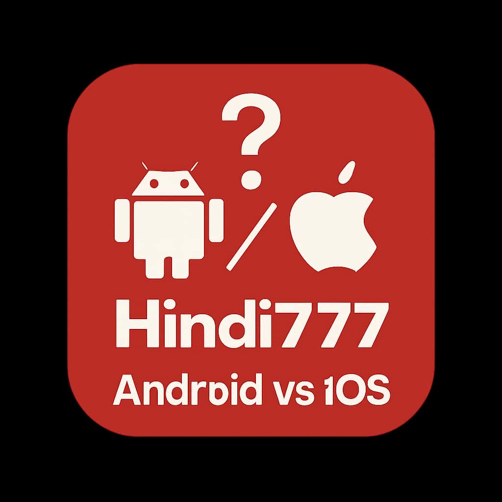 Minimal icon representing Hindi777 on Android vs iOS.