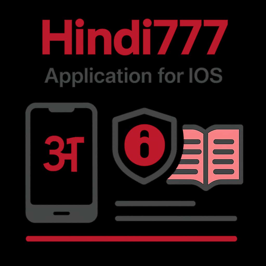 Illustration explaining Hindi777 Application for iOS.