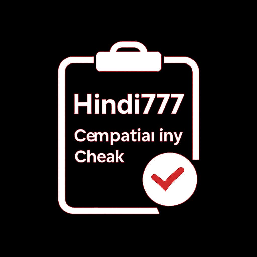 A badge representing Hindi777 Compatibility Check.