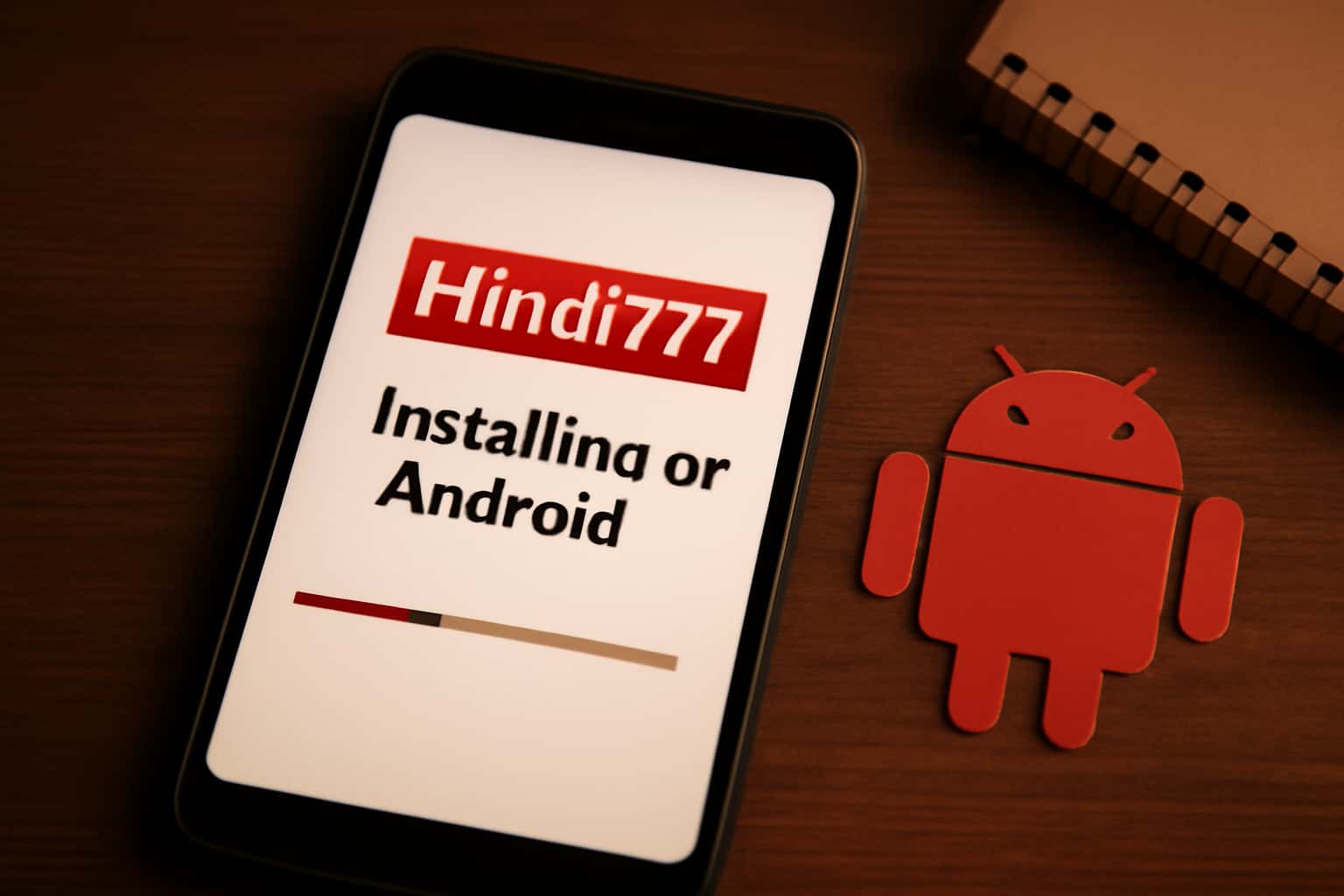 Installation guide for Hindi777 on Android with clear visual instructions.