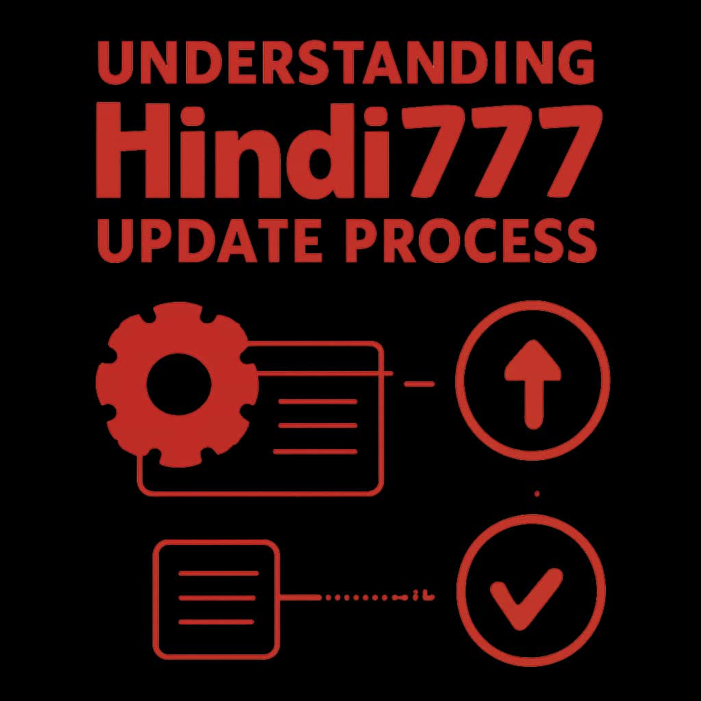 An illustration showing the steps involved in updating the Hindi777 app.