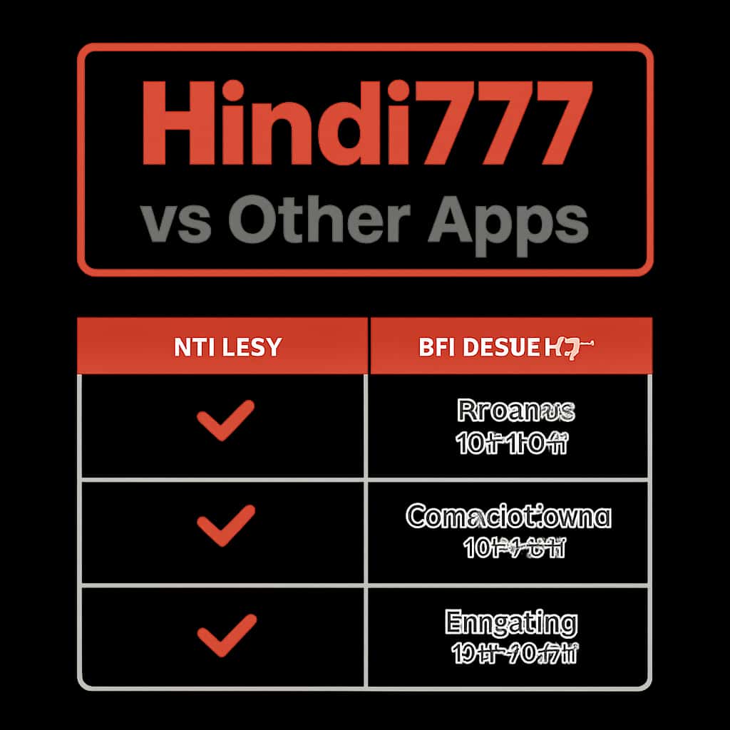 Illustration detailing the differences between Hindi777 and other similar applications.