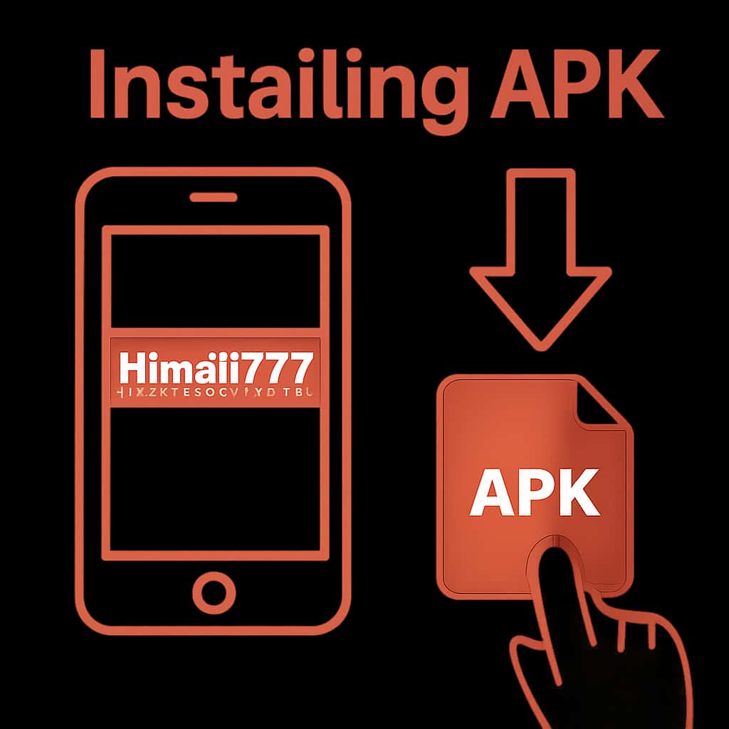 An illustration showing the installation steps for Hindi777 APK.