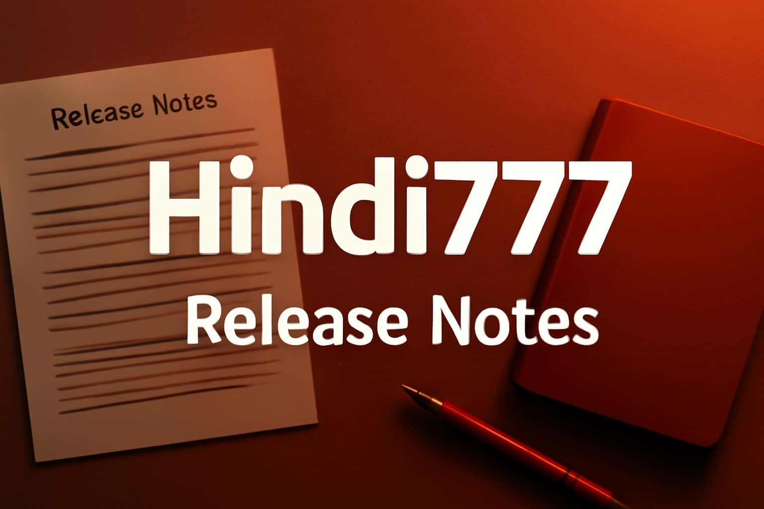 An informational graphic illustrating the Hindi777 release notes.