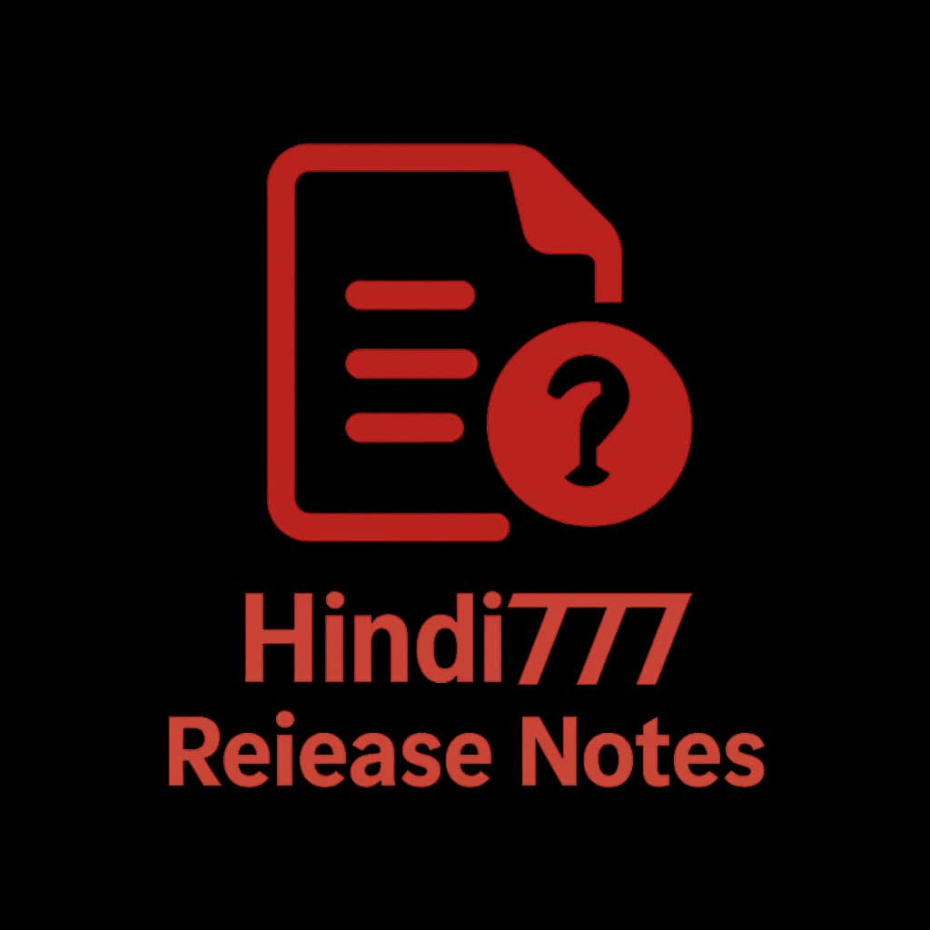 A badge representing Hindi777 release notes.