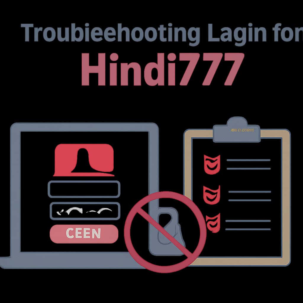 Diagram explaining login troubleshooting steps for Hindi777